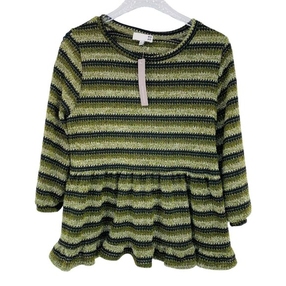 Anthropologie Ro & De Stripe Boho Babydoll Top Peplum Style NWT Size Medium - Picture 3 of 9